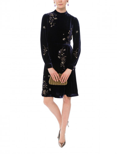 L.K. Bennett Che Embellished Velvet Dress